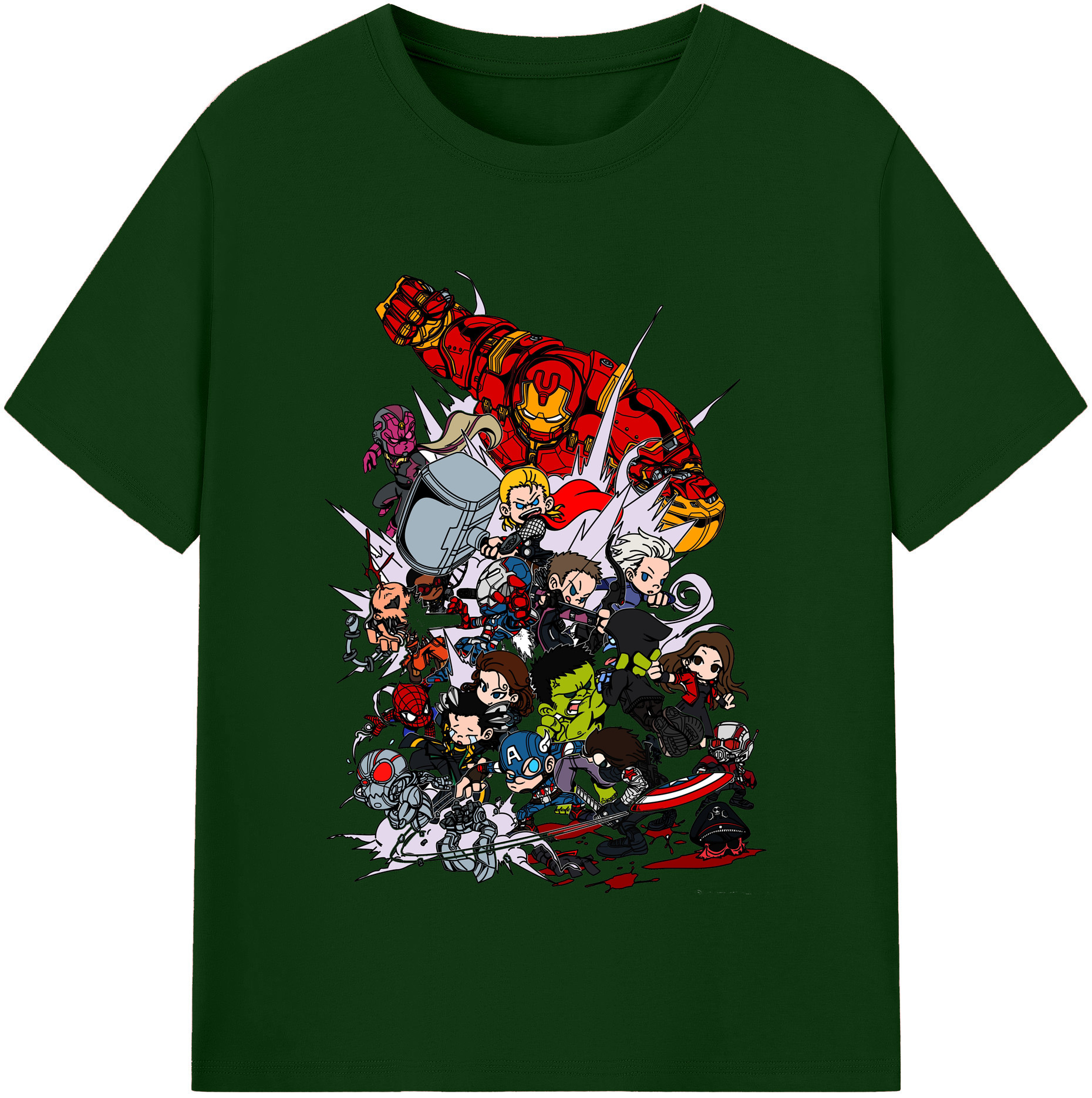 （画像用） アベンジャーズ The Avengers 綿100％半袖Tシャツ（フロントプリント）